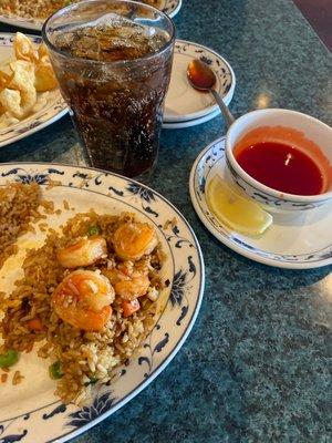 Cream Cheese Wontons & Shrimp Fried Rice