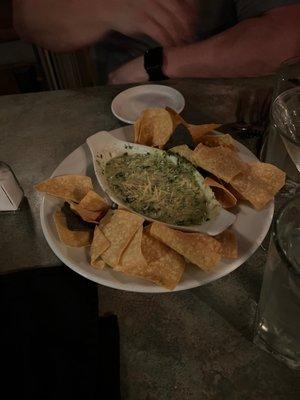 Spinach artichoke dip. I would pass and opt for the duck wontons, bubble bread, or tuna