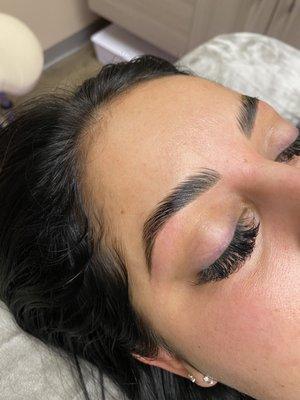 Brow lamination and tint