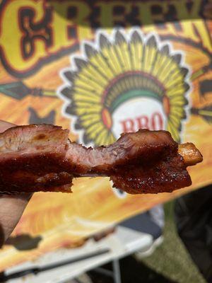 BBQ competition ribs, all about a clean bite with big flavor.