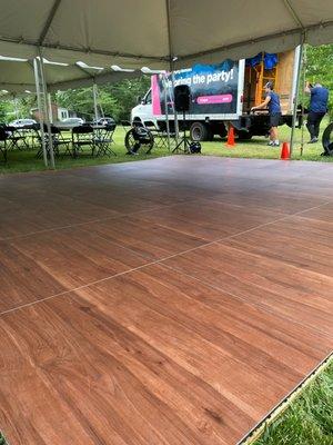 Dance floor installation