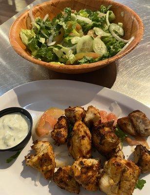 Chicken Tikka Botti and a Salad