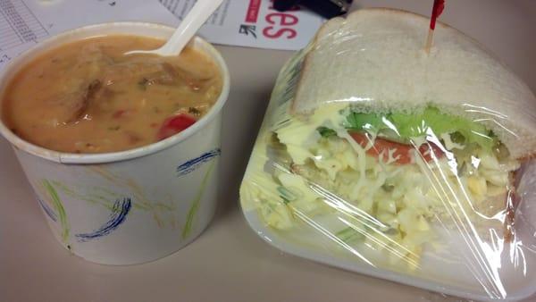 Soup and half sandwich special, about 6.50