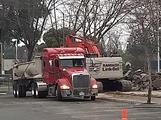 Burger King outlet in the parking lot demolished