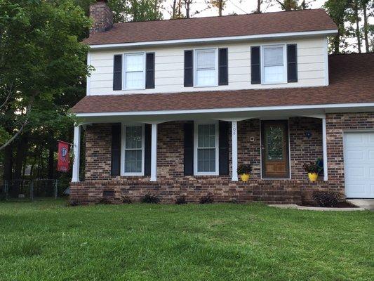 New shutters and new landscaping