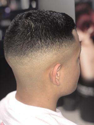 Mid shaved fade, comb-over on top! #ElegantCuts