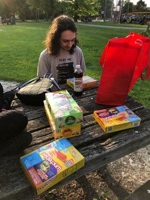 My son & some snacks