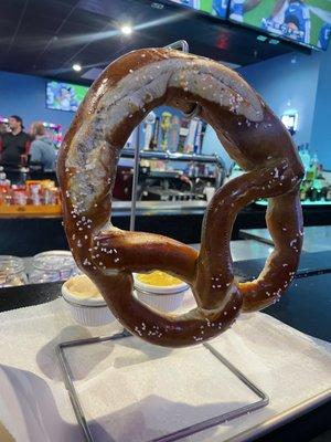 Yummy pretzel with beer cheese