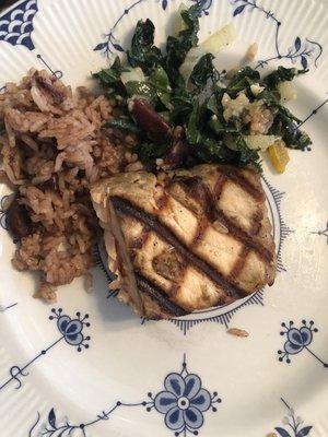 Grilled Salmon with rice and vegetables  (half of the box!)