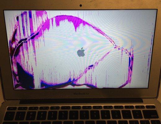 purple white lines for lcd repair for macbook air