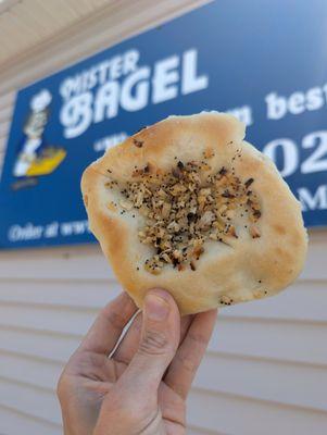 A bialy bagel at Mister Bagel in Gorham.