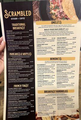 Menu side 1