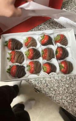 chocolate covered strawberries (dark and milk chocolate)