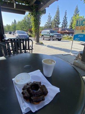 Donut and small coffee