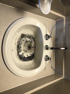 Her sink was like this for 2 days before they finally moved her to another room. She had to brush her teeth using the bathtub.