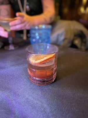 Smoked Maple bourbon Old Fashioned