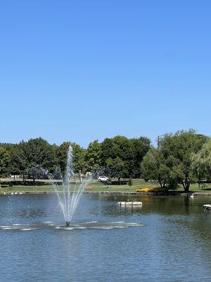 Fountain with swans