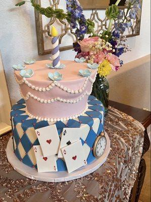 Alice in ONEderland inspired cake