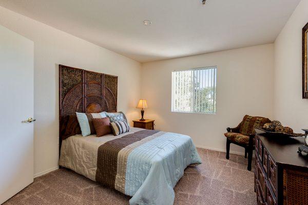 Apartment Home Bedroom With Window Treatment