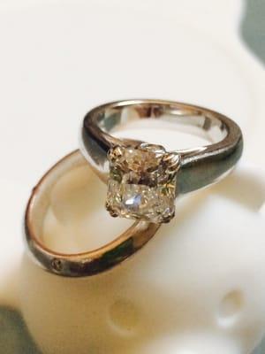 Engagement ring and wedding band by Charlie