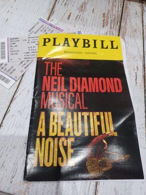 Beautiful noise, Neil Diamond story play bill and tickets.