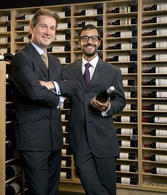 Jamie Ritchie, CEO and Eli Rodriguez, Sales Director, Sotheby's Wine, New York. Image credit: us.hellomagazine.com