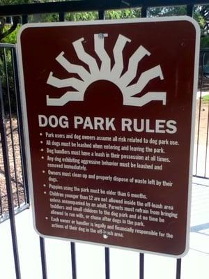 Dog park rules