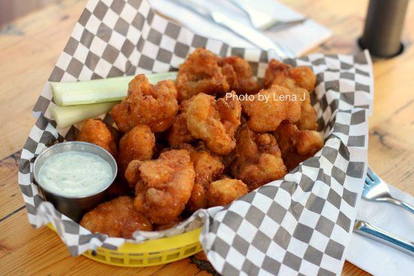 Buffalo Cauliflower Wings ($14 full order) with ranch dressing