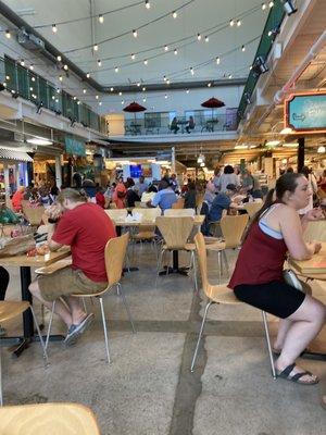 Open dining area inside market