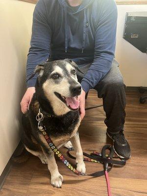 Smiling at the vet!