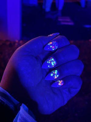 Glow in the Dark Manicure (under black light)