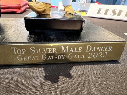 2022 Top Student Silver level awarded to Mireille's student at Great Gatsby Dancesport Championships.