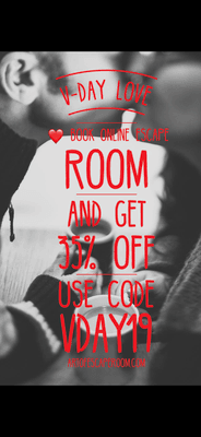 V-DAY SPECIAL - 35% OFF. Book online and use code VDAY19