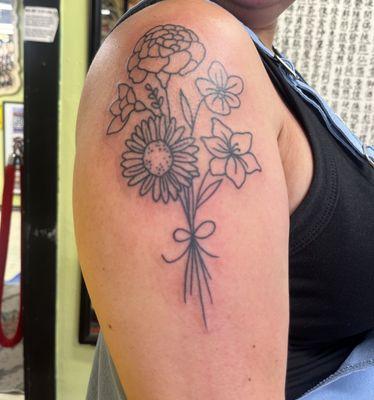 Birth flower tattoo