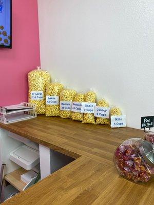 Popcorn Sizes