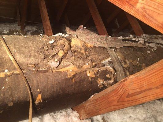 50 year old duct that was leaking