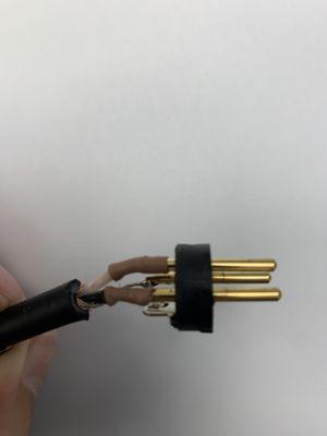 3 pin XLR cable repair showing details of soldering and additional heat shrink application