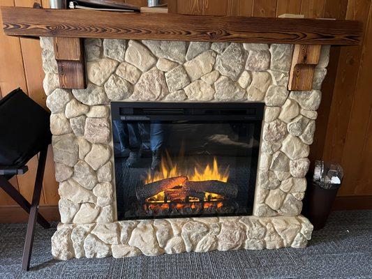 Stone Wrapped Electric Fireplace