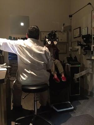 Eye exam for my daughter with Autism. Dr. Wong is awesome!!