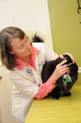 Dr. Byrd performing a dental exam