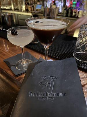 Espresso martini and day walker cocktail