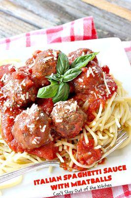 Homemade spaghetti and meatballs