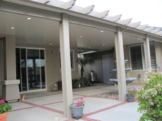 Solid Top Insulated Elitewood Aluminum Patio Cover.