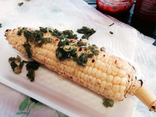 Corn with green onions