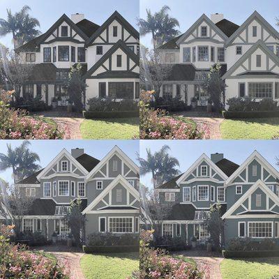 Different Color options for a client's home exterior