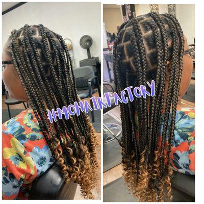 Larger knotless box braids