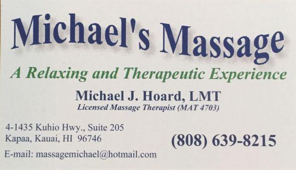 Michael's Massage contact information