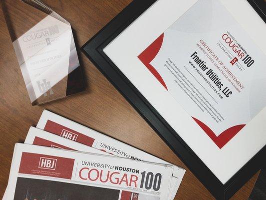 5-year Cougar 100 Award Winner!