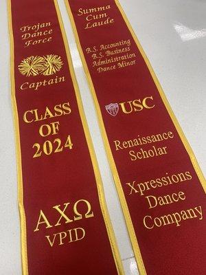 Customize your graduation stole!