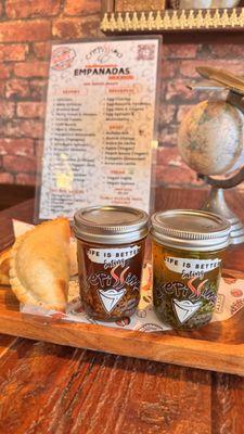 Empanadas with sauce jar for sale